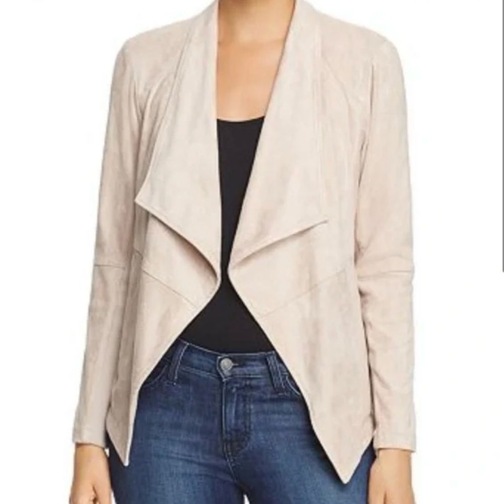 BB Dakota Faux Suede Waterfall Jacket Taupe Open Front Lightweight Womens Small